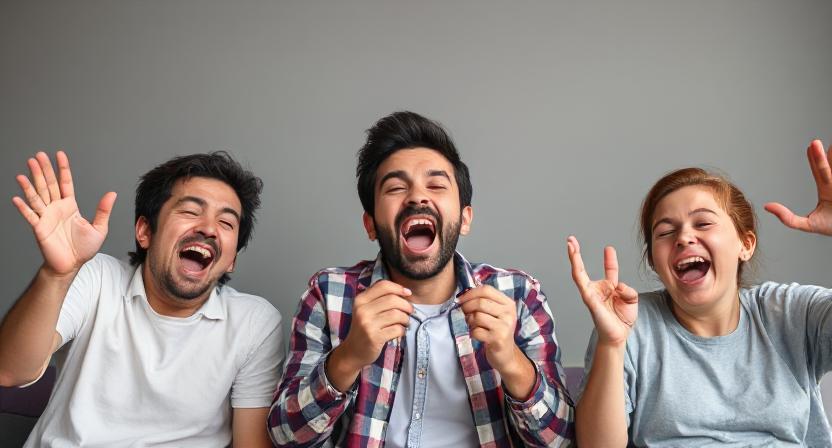People laughing hysterically